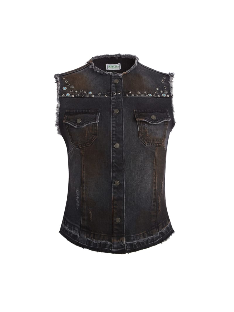 western denim vest