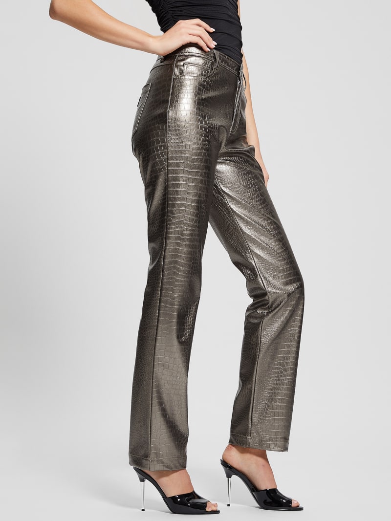 Ambra Metallic Faux-Leather Pants