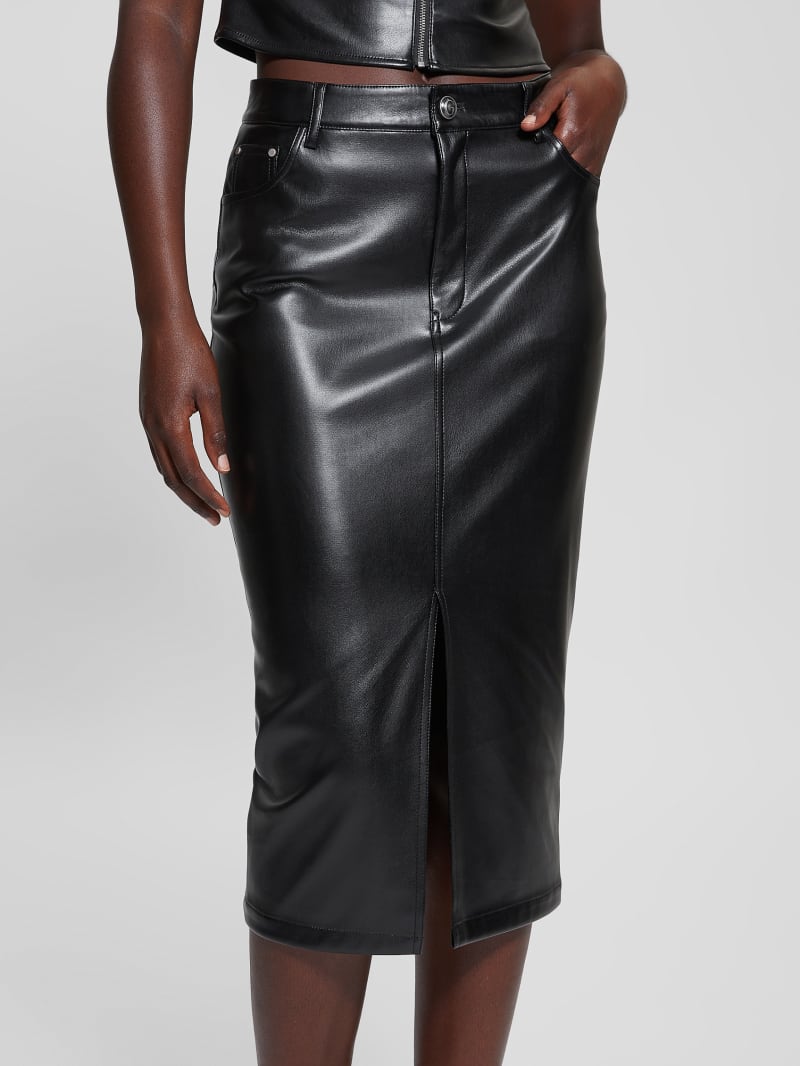 Faux leather skirt guess deals