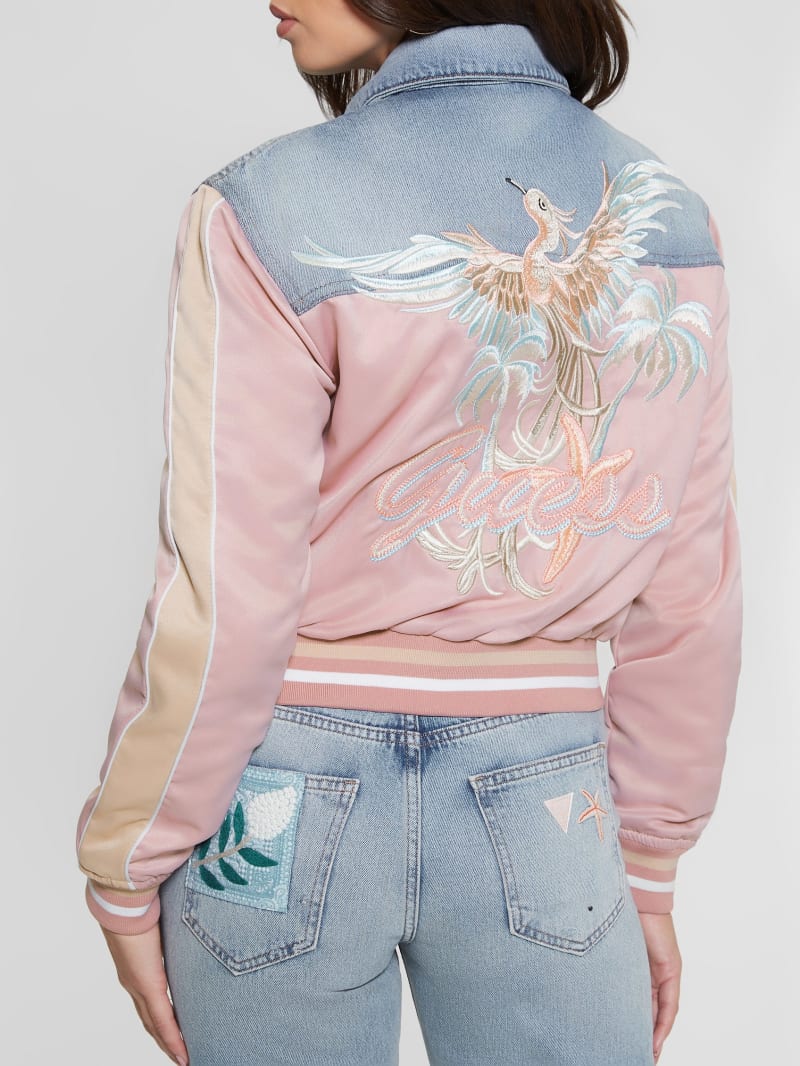 Guess embroidered denim jacket hotsell