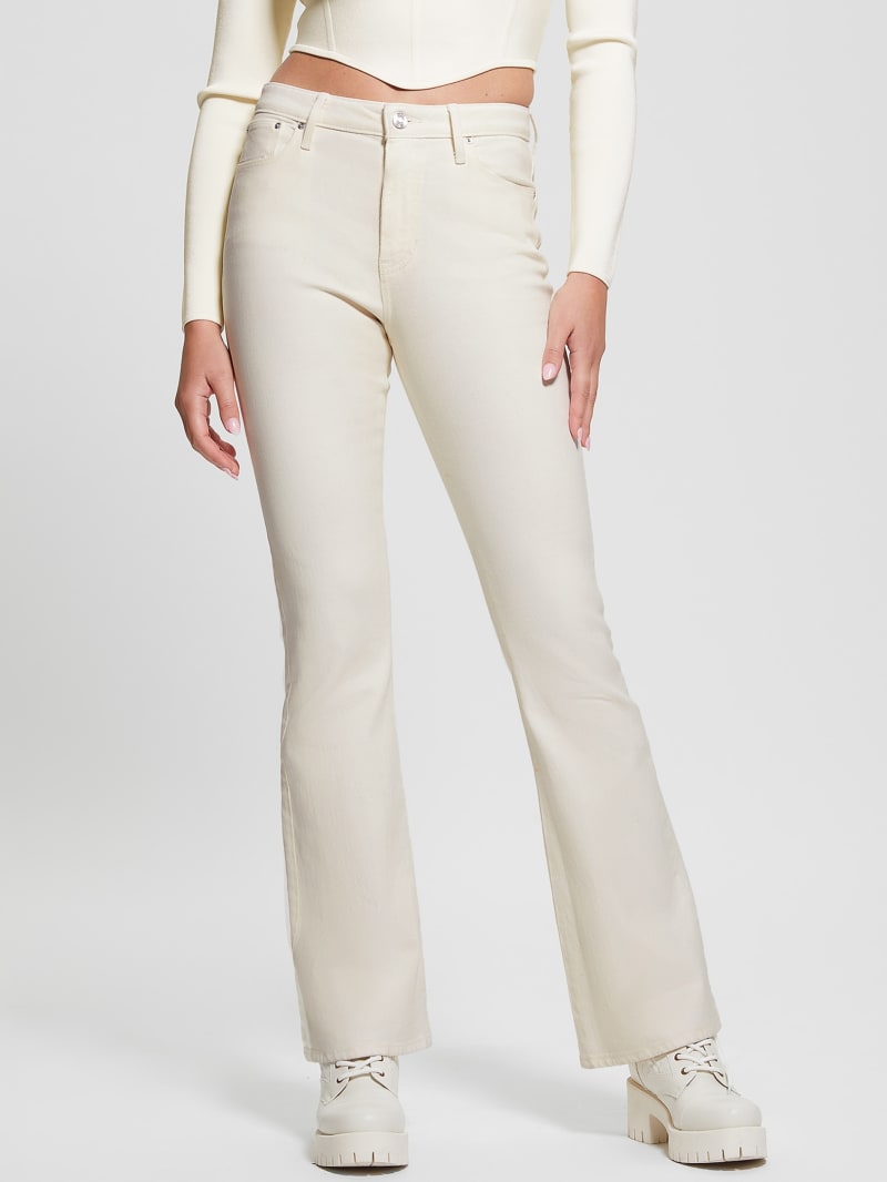 High waisted white flare jeans outlet