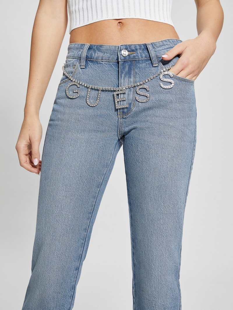 Bootcut Ultra-Low Rise Jeans in Cerise Wash, GUESS.ca