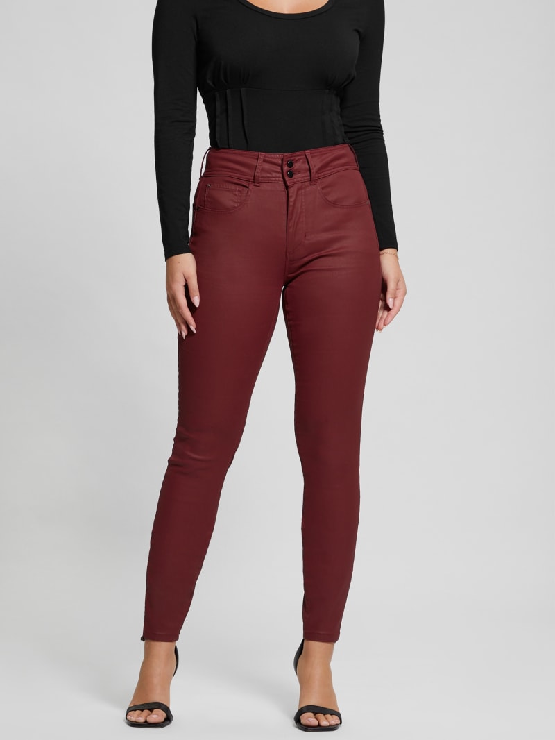 Red High Rise Anti Fit Pants