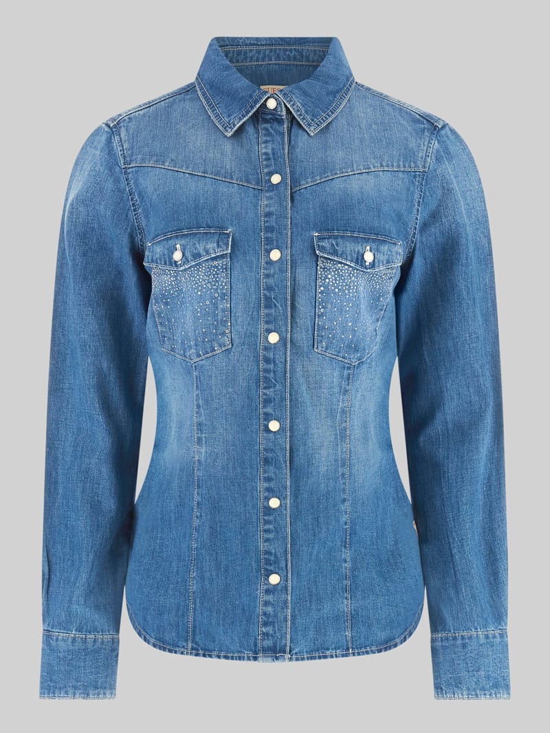 Eco Equity Rhinestone Pocket Denim Shirt