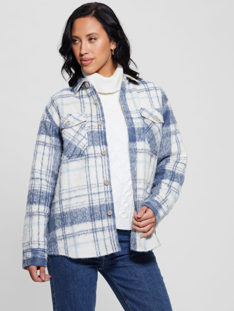 Plaid overshirt jacket on sale