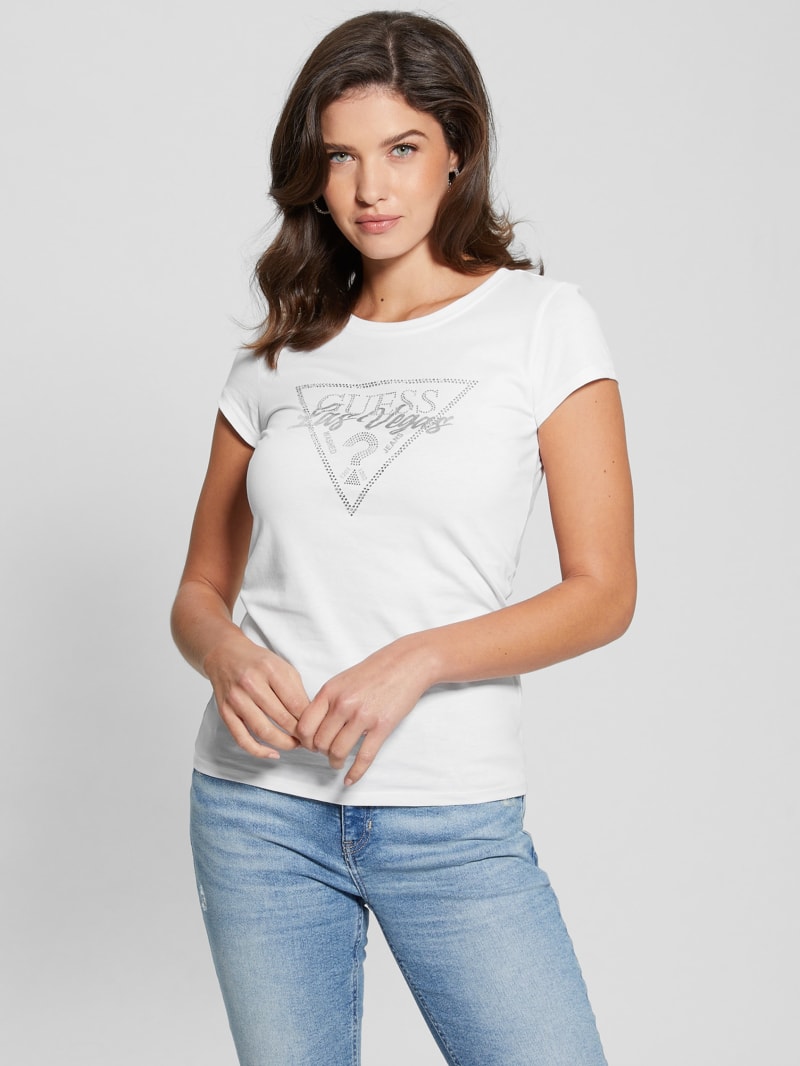 Las Vegas Rhinestone Signature Tee GUESS