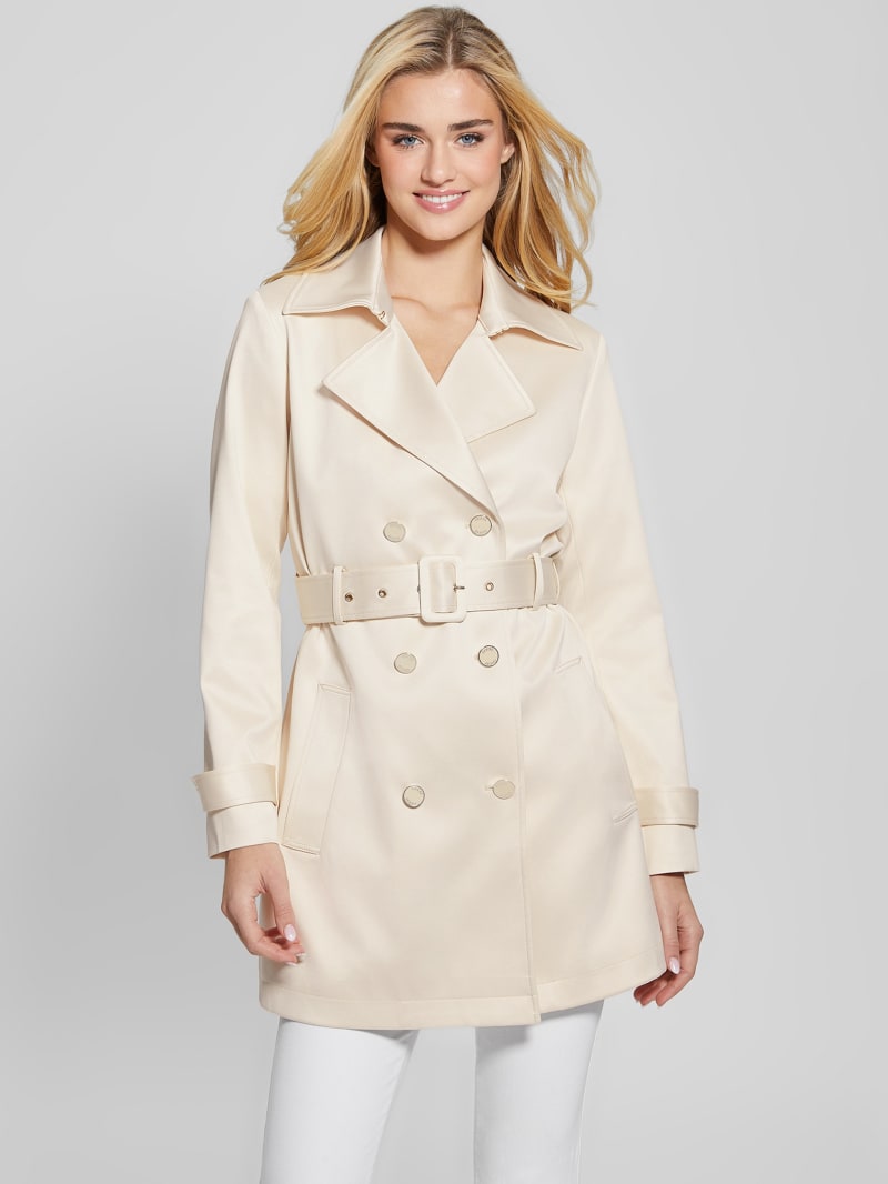 Cream trench clearance coat