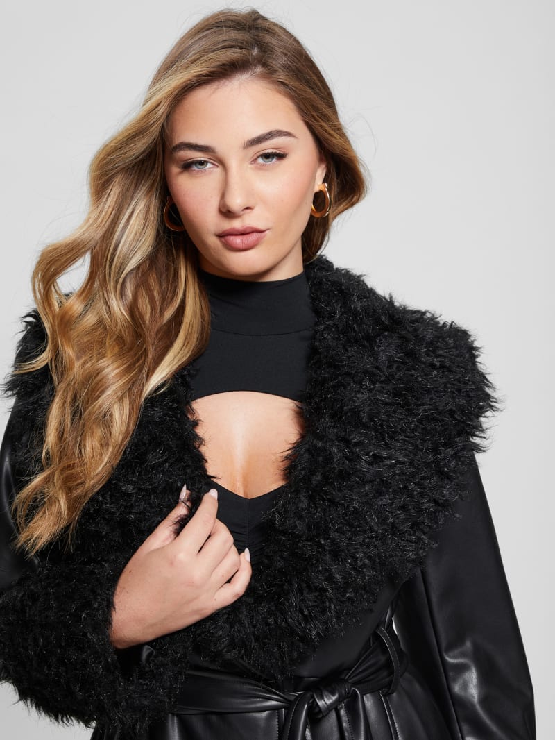 Bagatelle aurora faux leather wool cheap coat