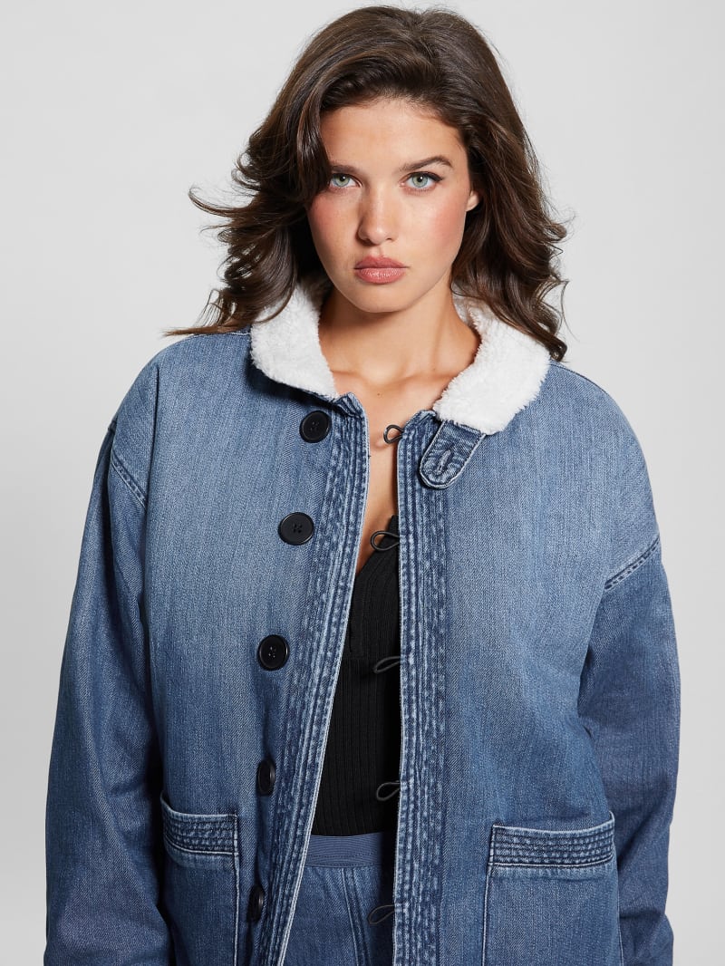 Lana SherpaLined Denim Jacket GUESS