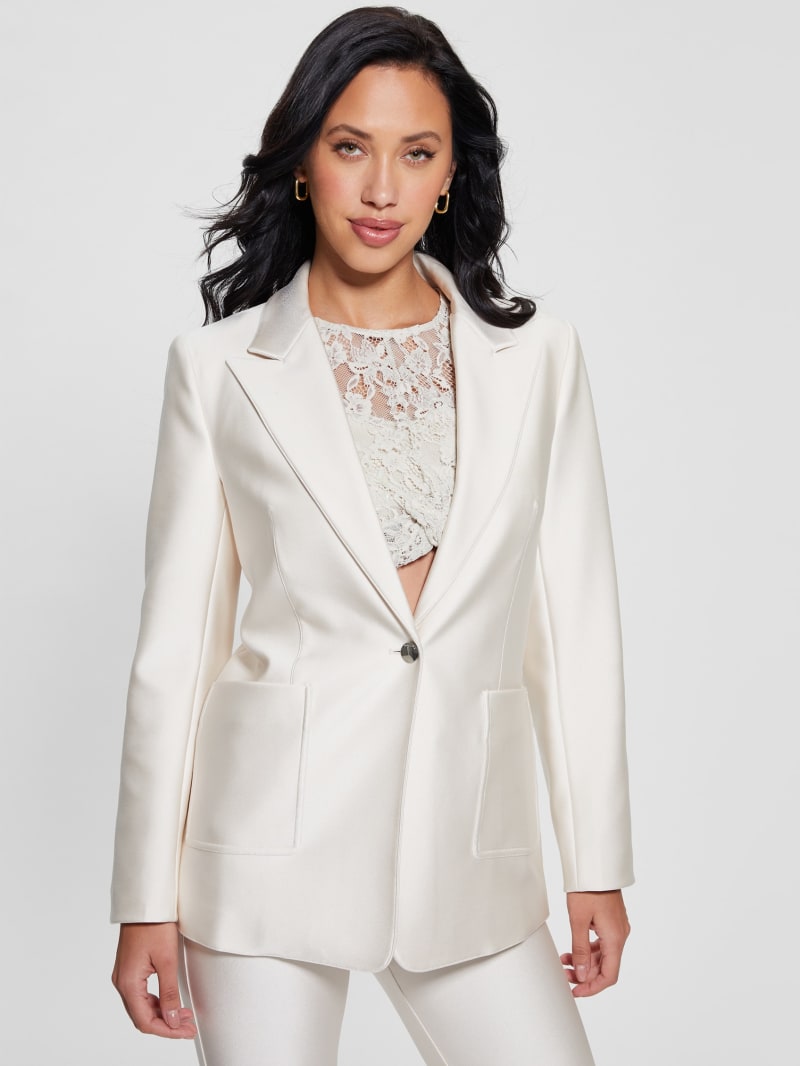 Guess Carly One-Button Blazer in Muted Stone