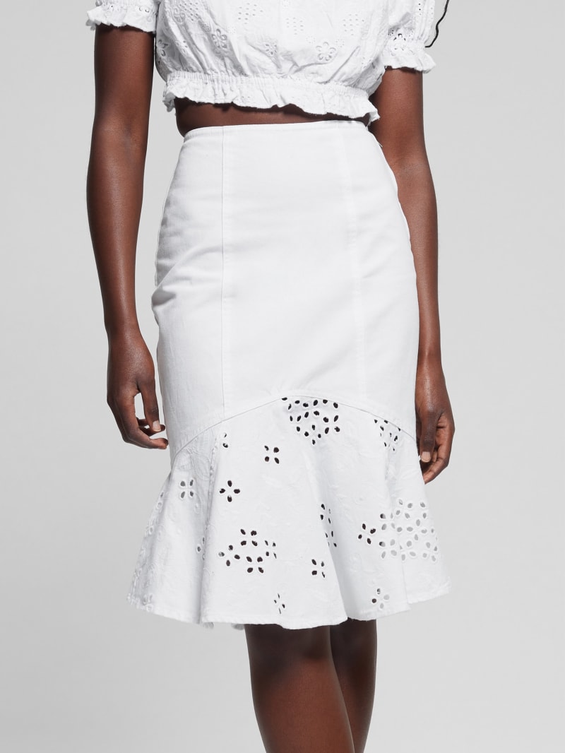 Guess white denim skirt deals