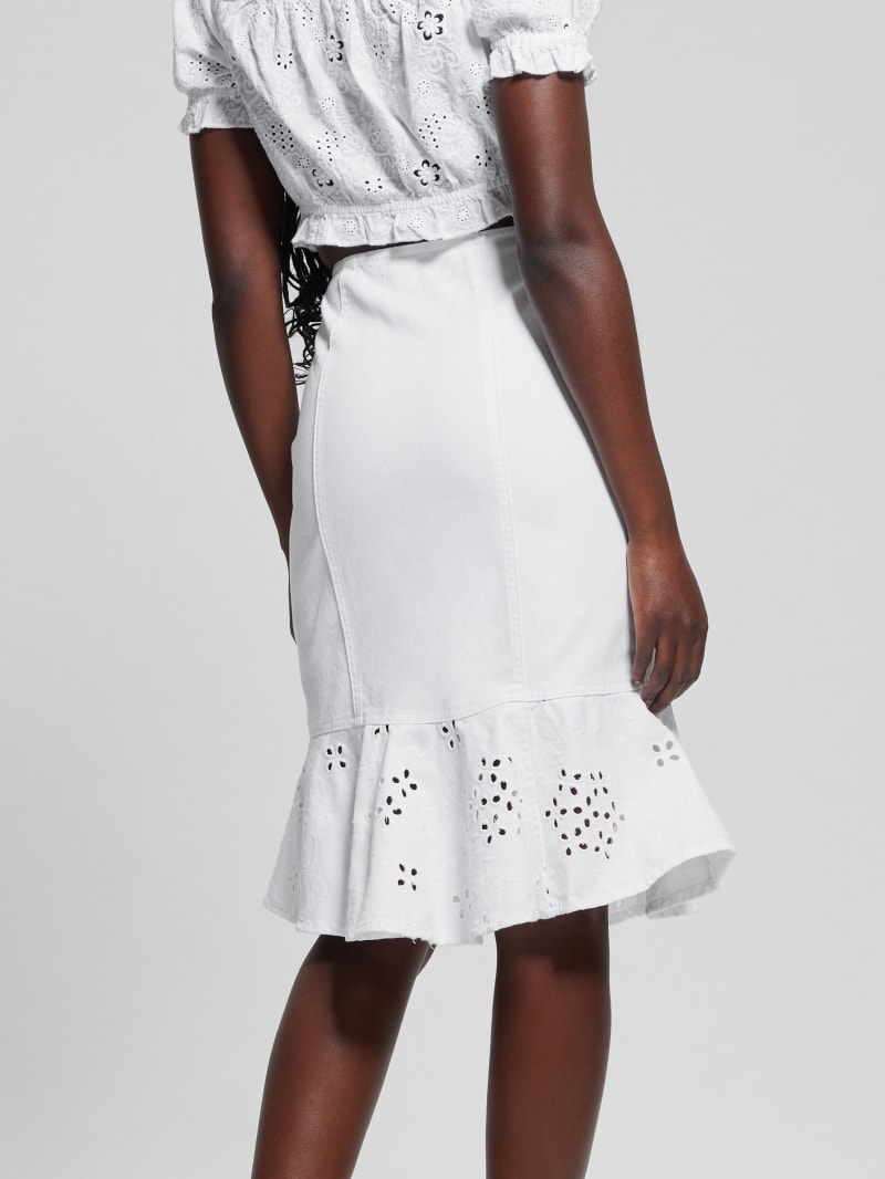 Mira Eyelet Denim Skirt | GUESS