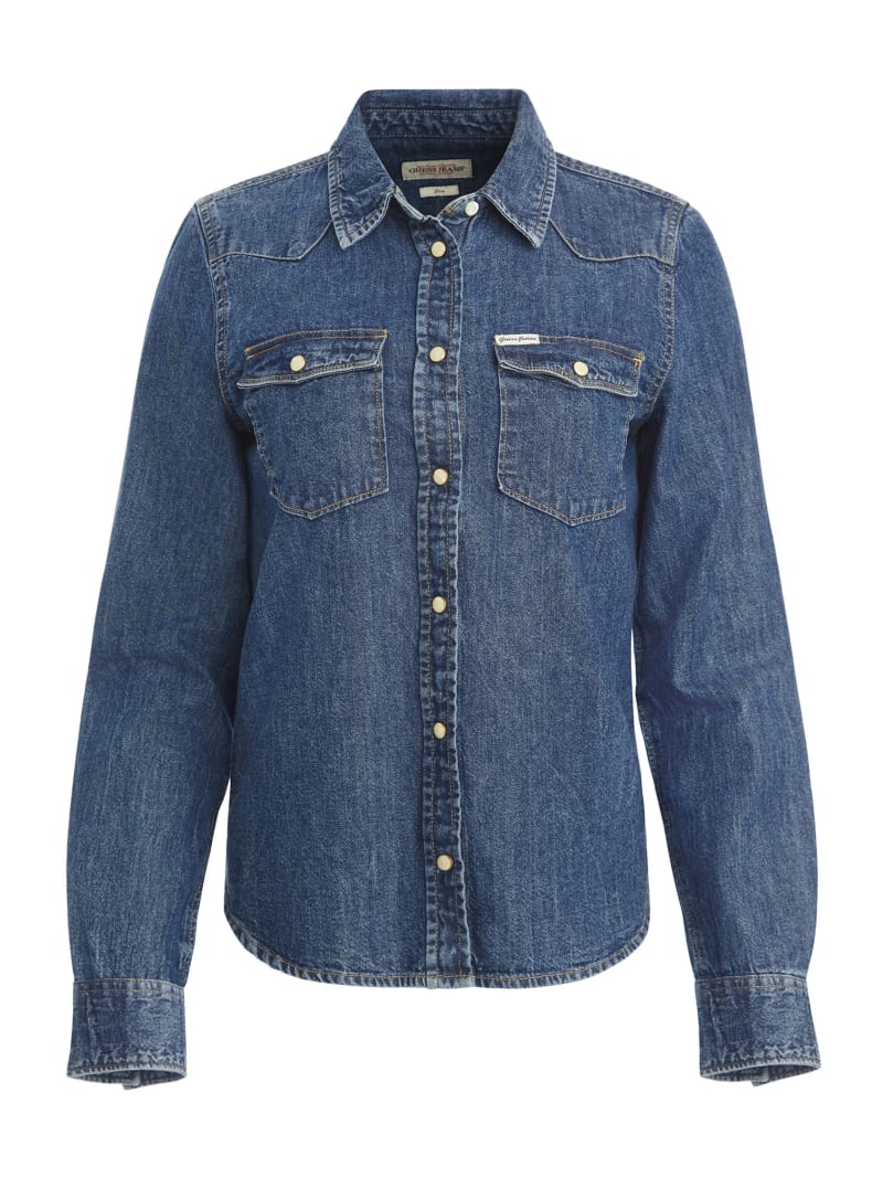 Slim Long-Sleeve Denim Shirt | GUESS
