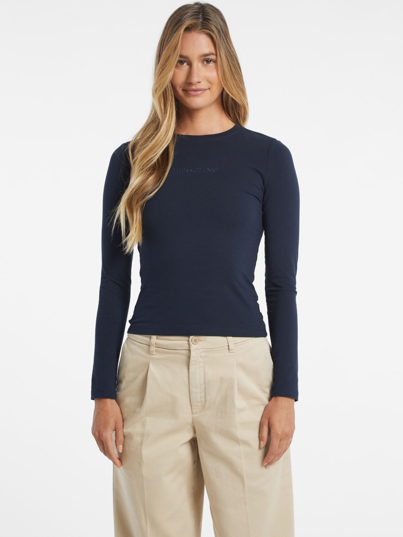 Slim Embroidered Long-Sleeve Tee