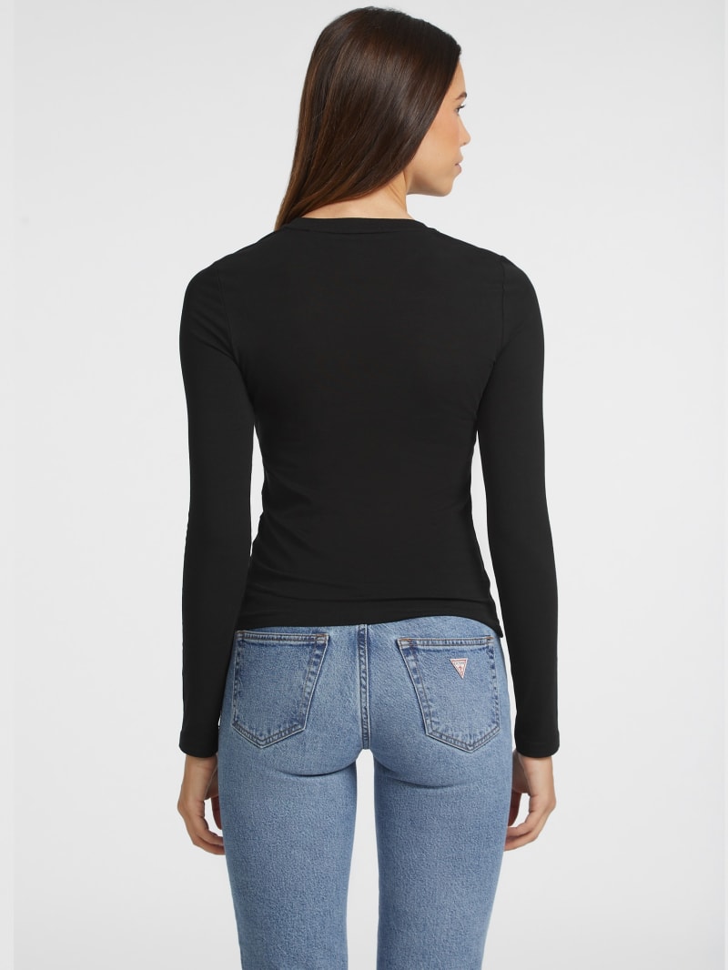 売れ筋商品|||パクト カットソー トップス レディース Women's Organic Cotton Luxe Stretch Jersey Long Sleeve Tee Black Super Soft Organic Apparel | Wear PACT
