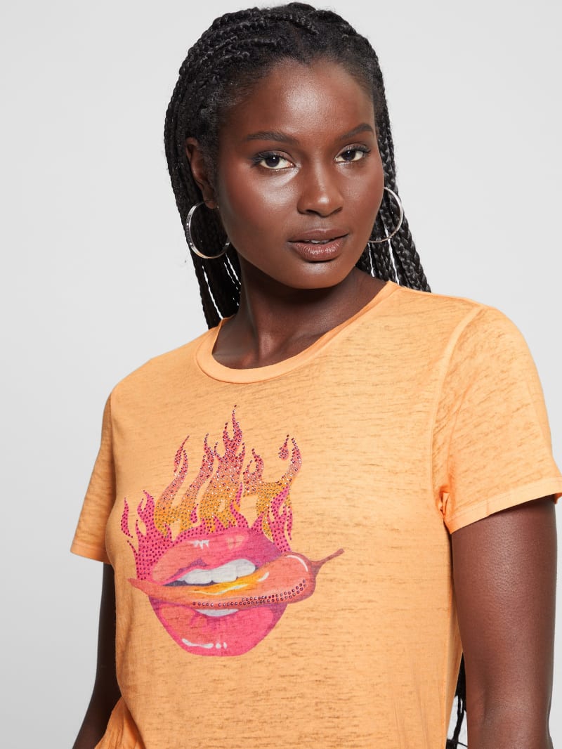 Guess orange t shirt clearance