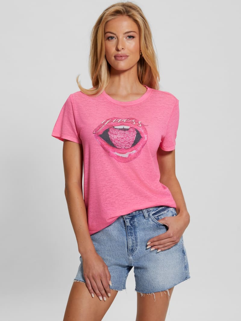Guess lips t shirt new arrivals