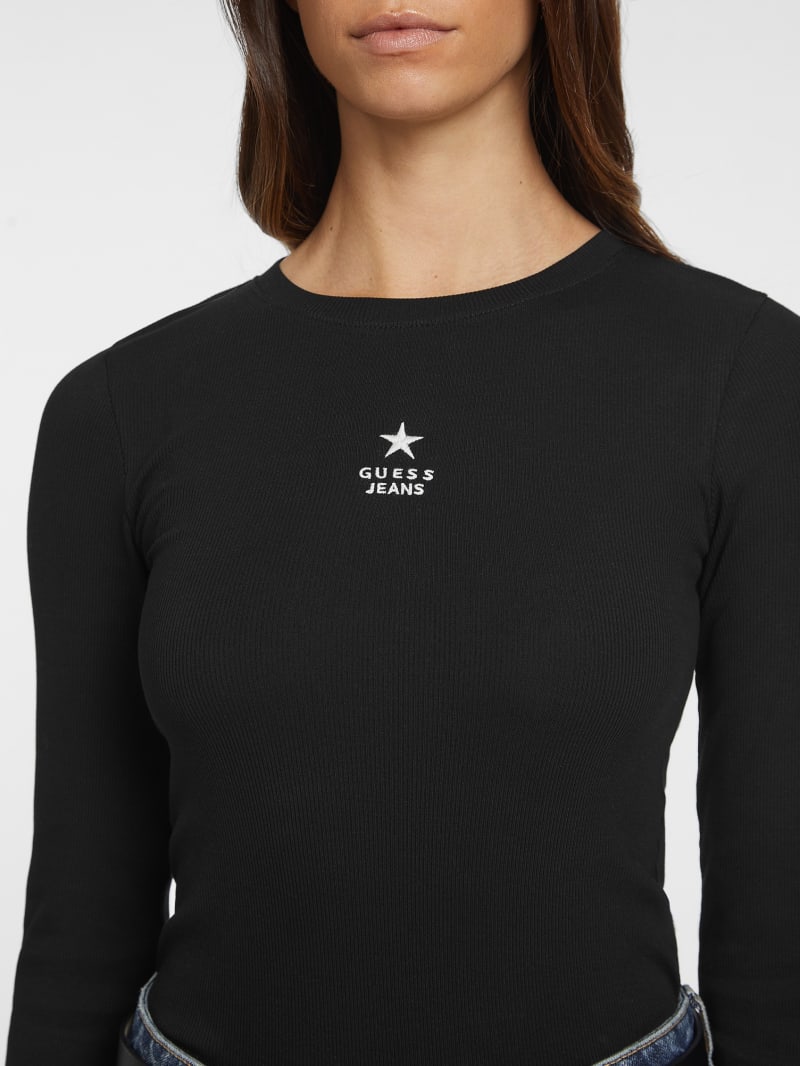 Slim Rib-Knit Star Tee | GUESS Jeans