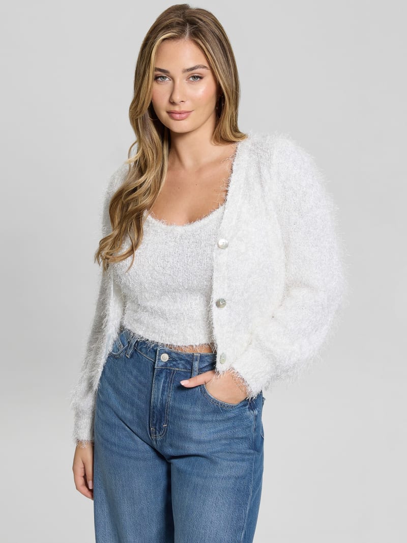 Emiko Eyelash Crop Cardigan | GUESS