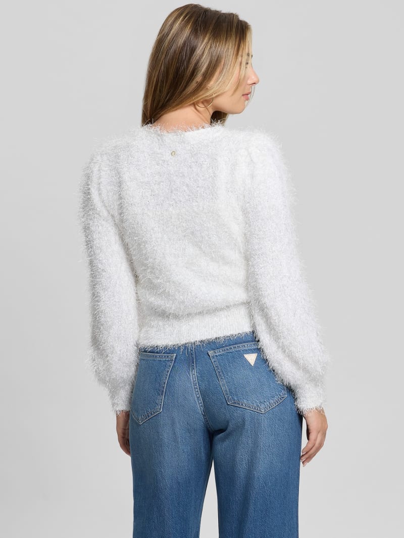 Emiko Eyelash Crop Cardigan | GUESS Emiko Eyelash Crop Cardigan | GUESS