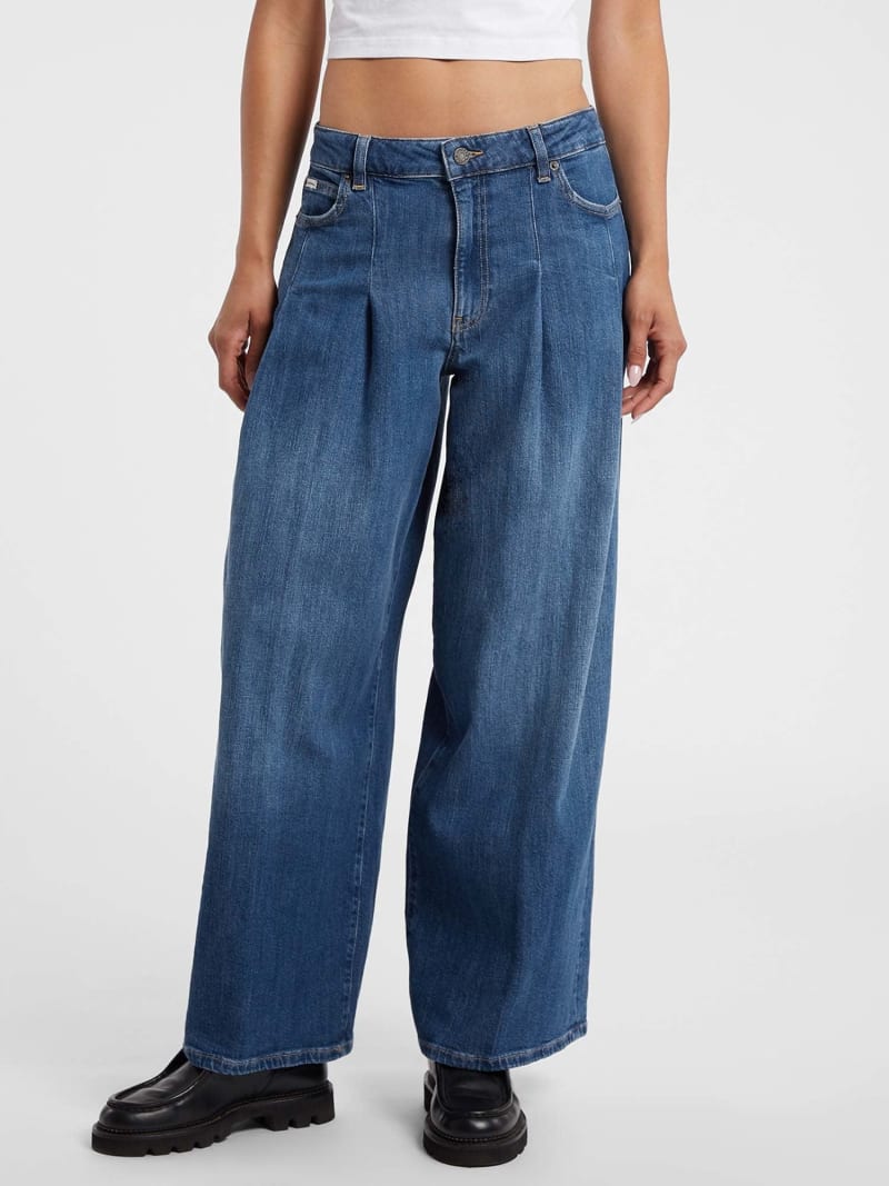 GUESS® G12 pleated extra wide-leg jeans