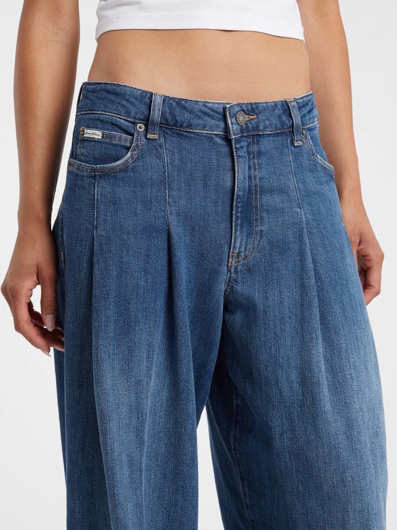 GUESS® G12 pleated extra wide-leg jeans