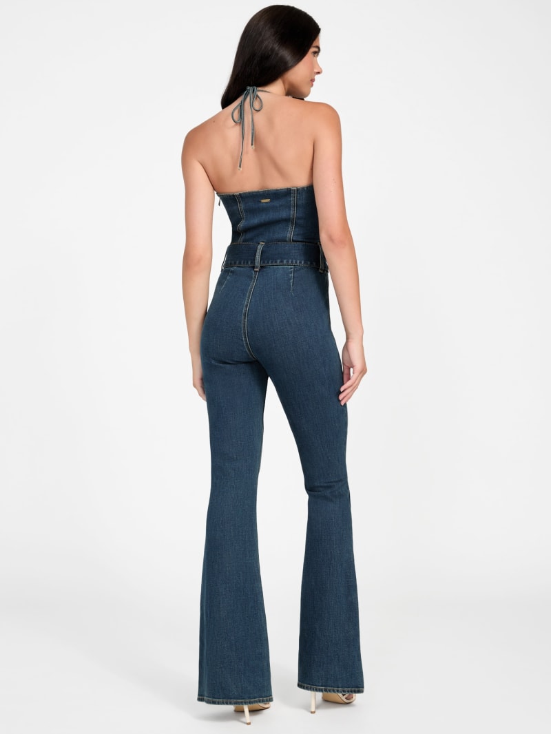 Eco Rebel Halter Denim Jumpsuit - thumbnail 4