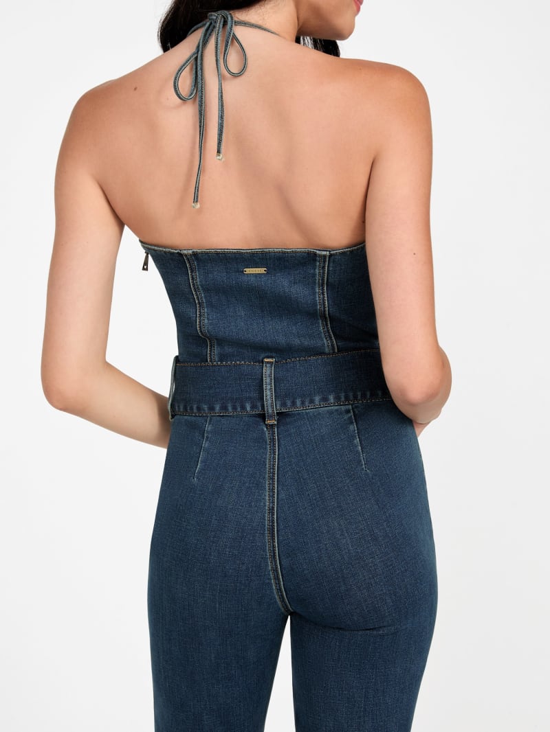 Eco Rebel Halter Denim Jumpsuit - thumbnail 5