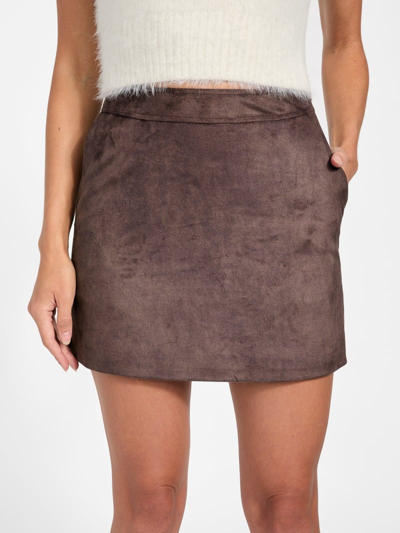 Eco Camryn Faux-Suede Mini Skirt
