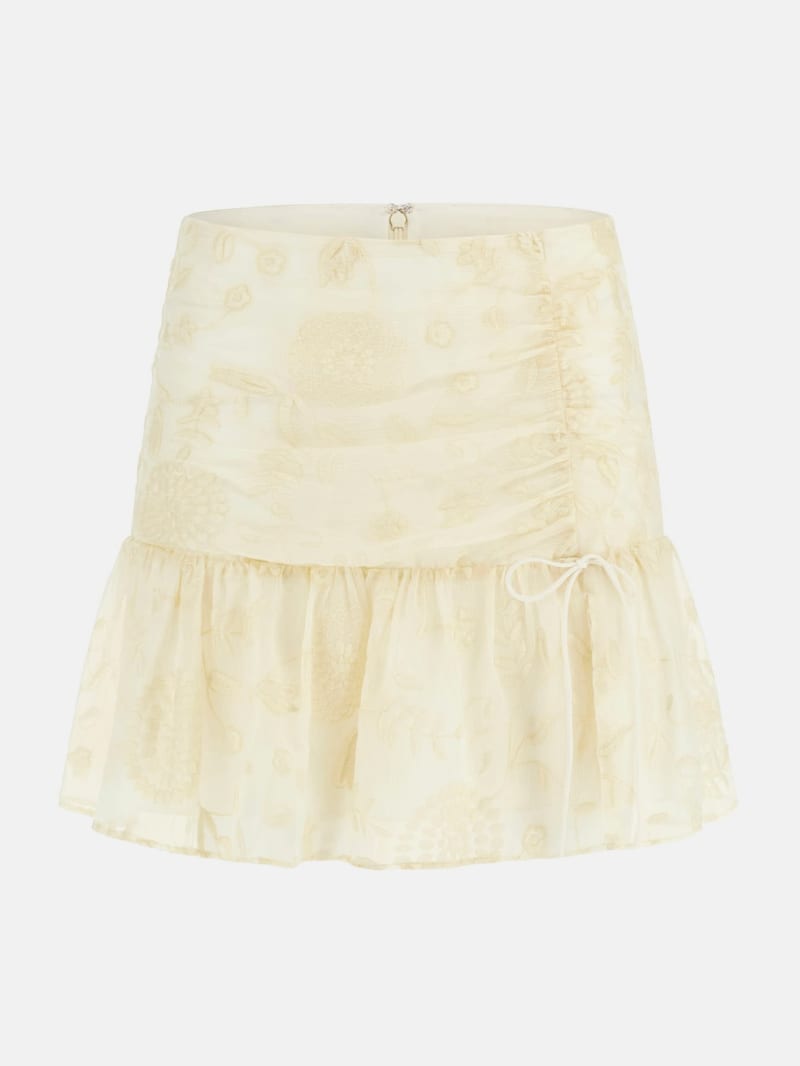 ワンピース OFF WHITE Women Mid Skirts OWDG00AS25FAB0025801 GREEN Seiah Chiffon Mini Skirt | GUESS