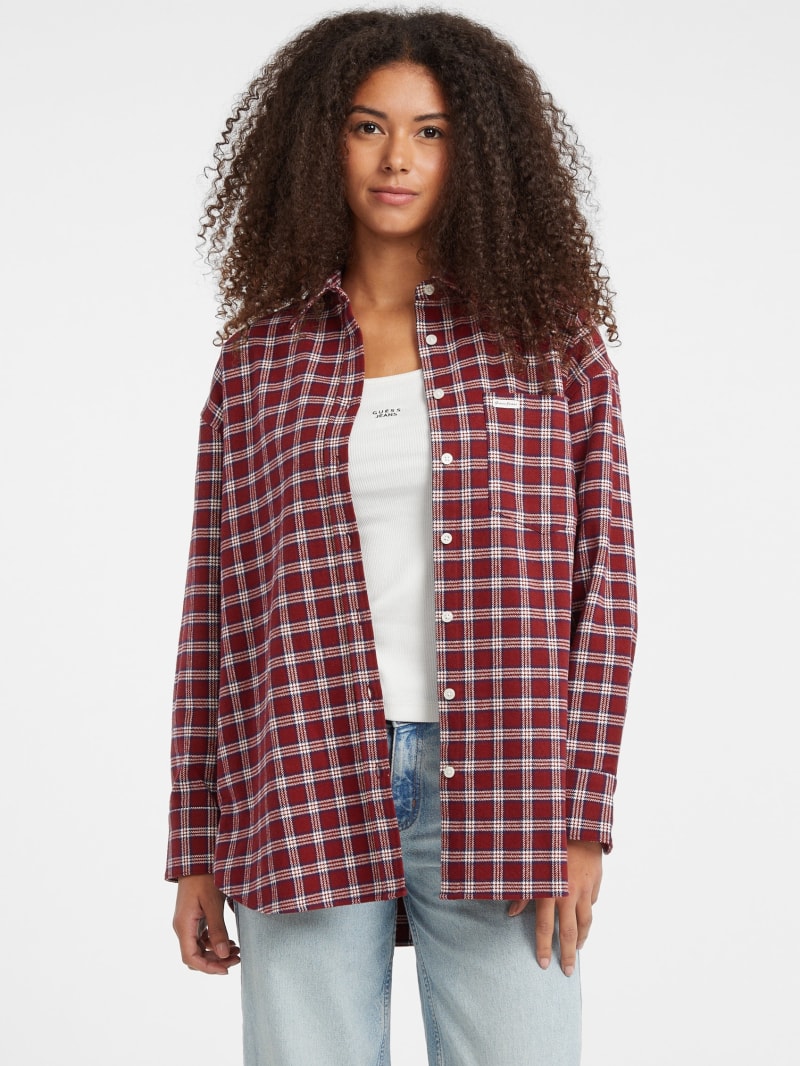 GUESS® Oversized Plaid Pocket Shirt