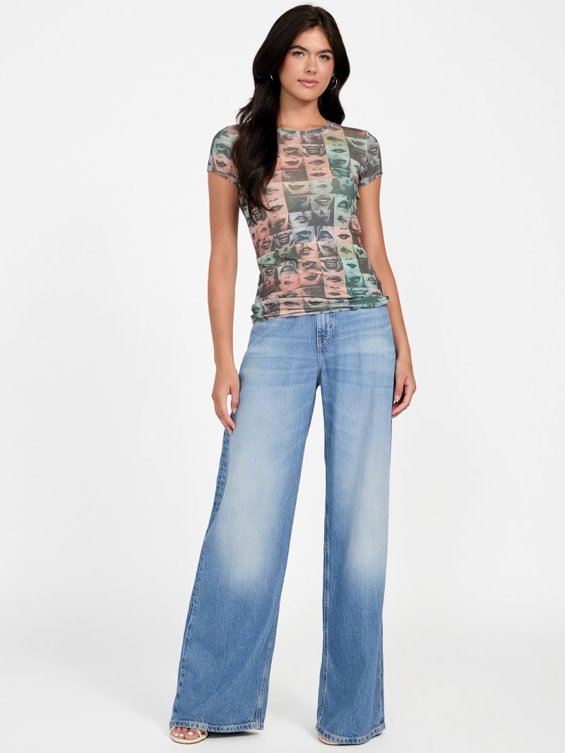 Checkered Lips Burnout Tee