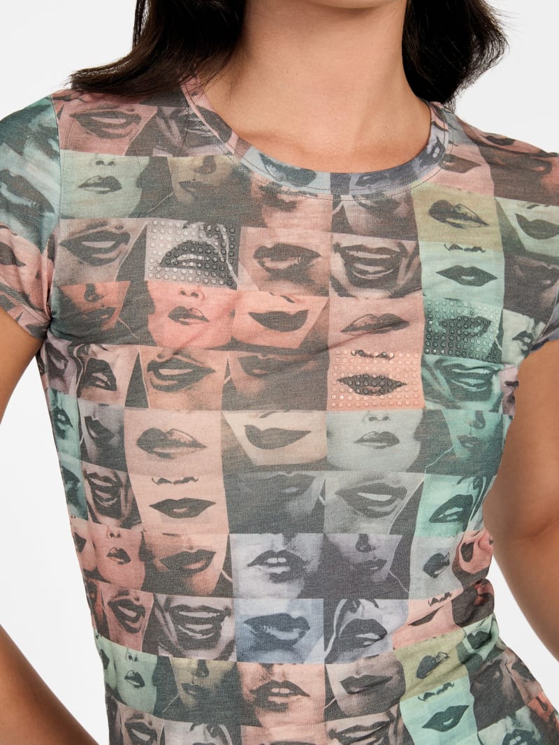 Checkered Lips Burnout Tee