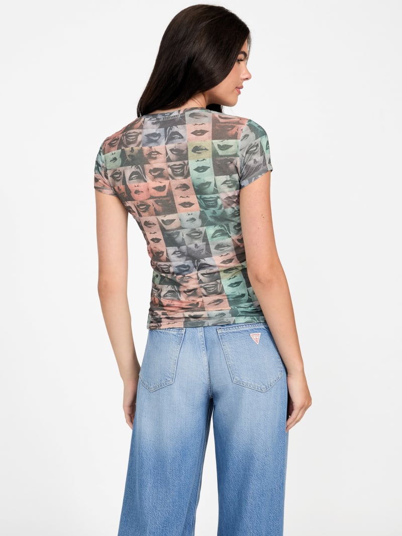 Checkered Lips Burnout Tee