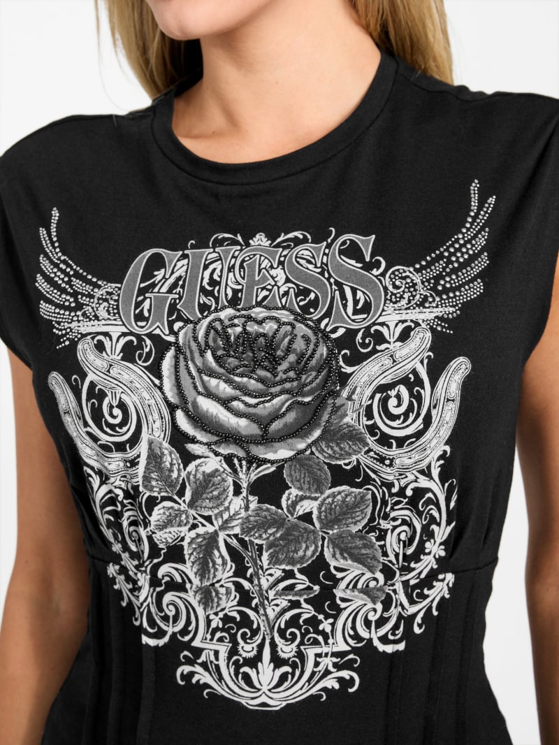 Eco Rocker Rose Corset Tee