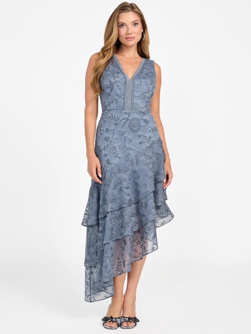 Loren Embossed Tiered Dress | GUESS