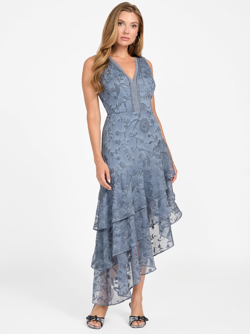 Loren Embossed Tiered Dress
