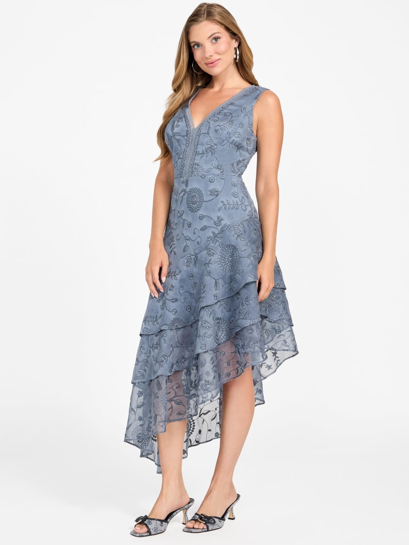Loren Embossed Tiered Dress