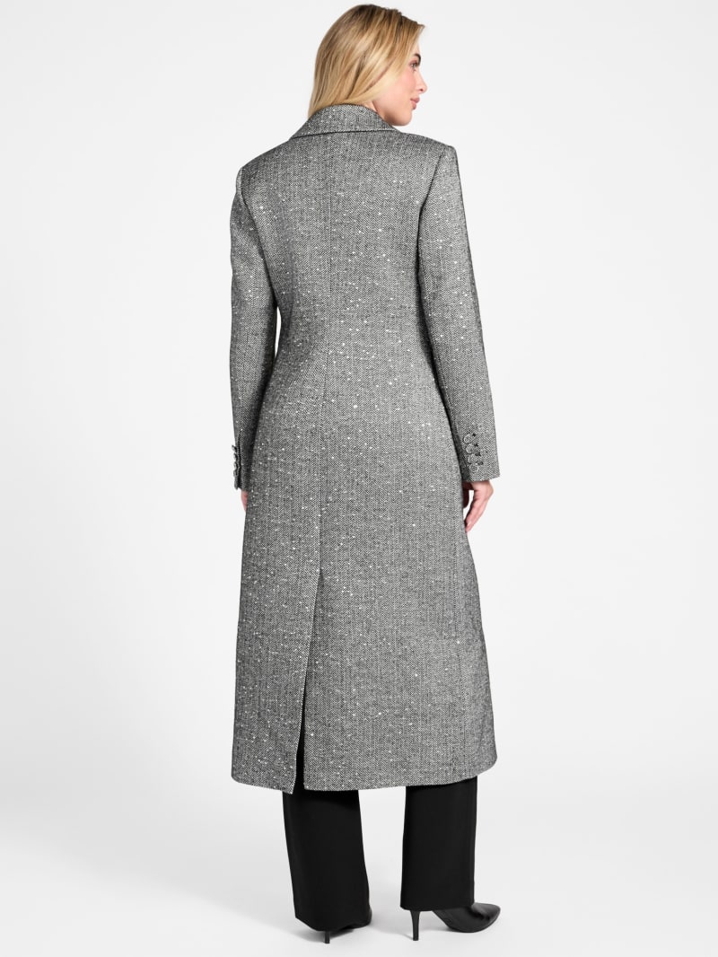 Stefania Sequin Herringbone Coat