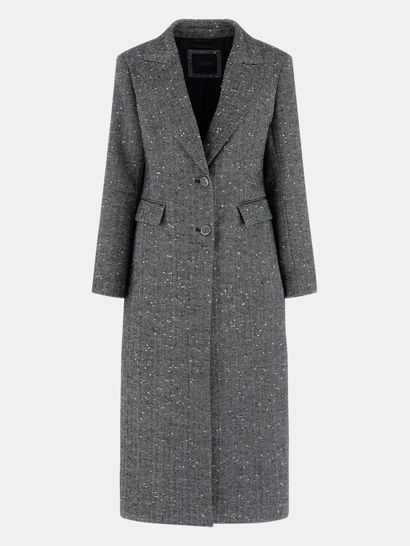 Stefania Sequin Herringbone Coat