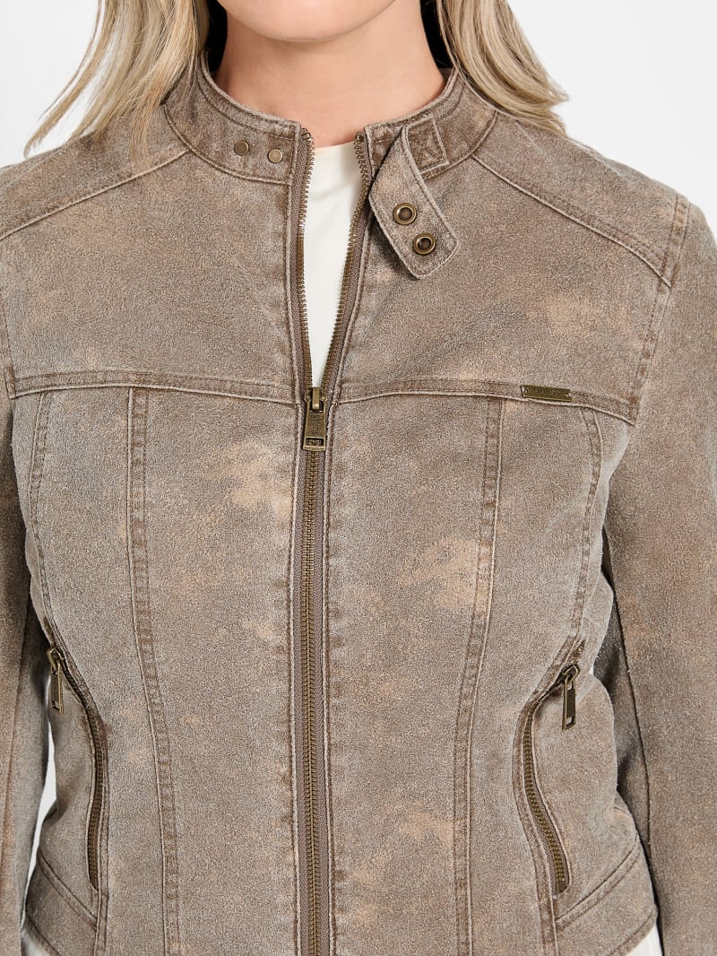 Estell Faux-Suede Moto Jacket