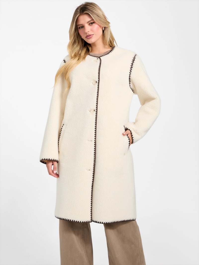 GUESS® Mia Sherpa Midi Coat