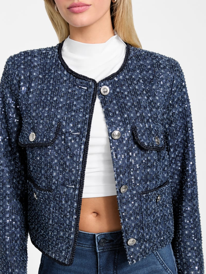 Elisa Sequin Denim Jacket