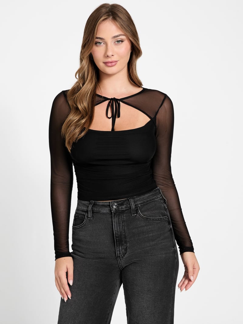 GUESS® Eco Lauryn Tied Mesh Top