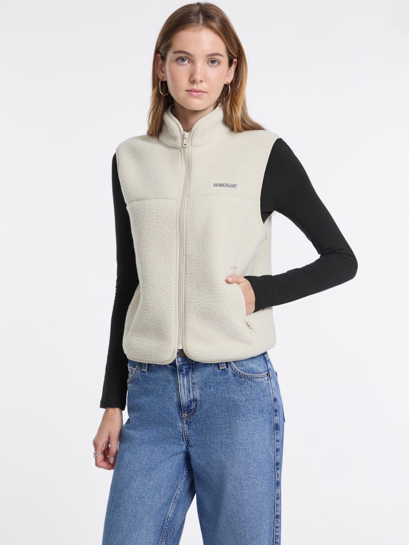 Faux-Sherpa Crop Jacket