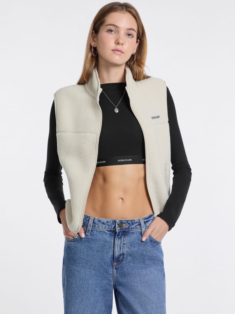 Faux-Sherpa Crop Jacket