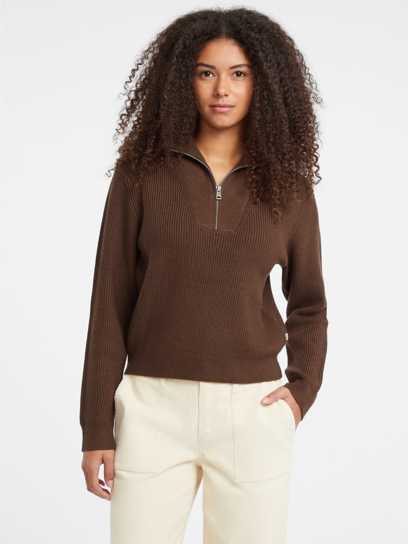 Half-Zip Ribbed Sweater