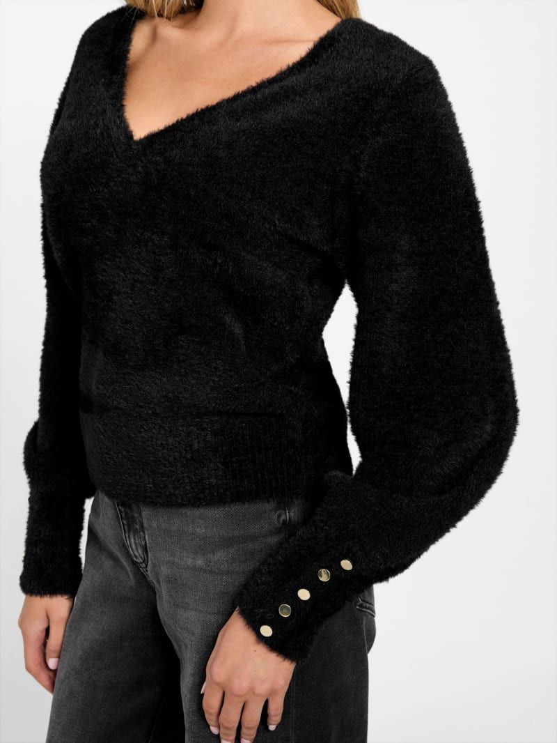 Niko Fuzzy V-Neck Sweater