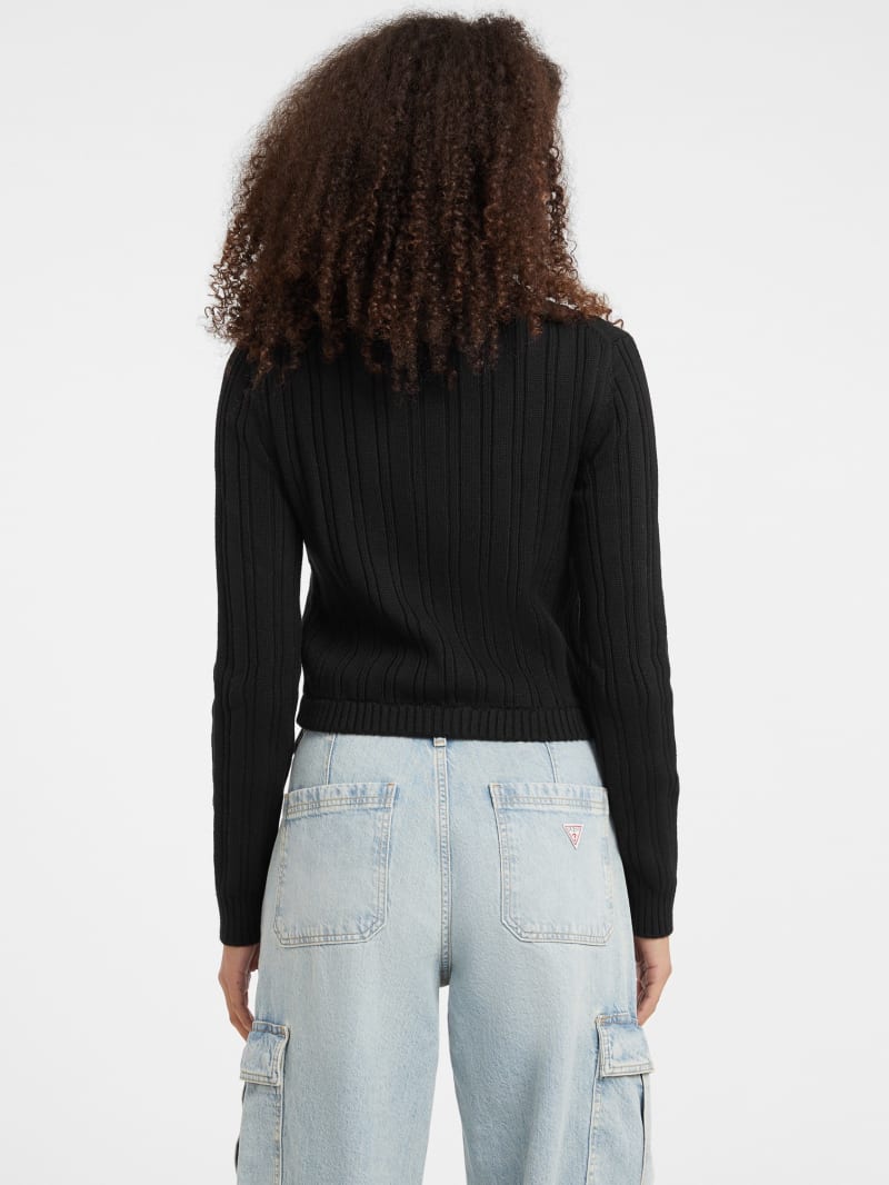 GUESS® Half-Zip Cable-Knit Crop Sweater