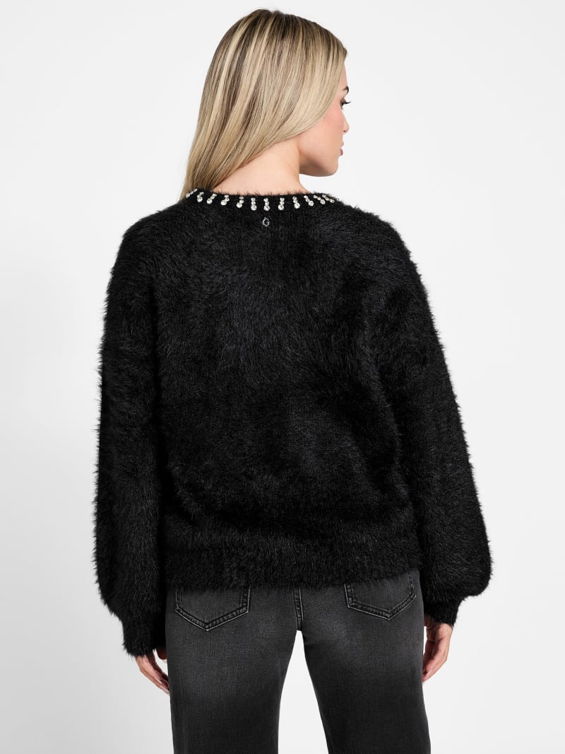 Arisa Rhinestone Neck Sweater